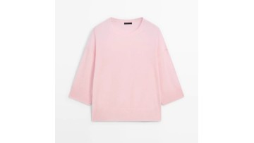 Women's simple and relaxed round neck knitted sweater