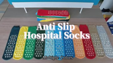 bulk wholesale anti slip hospital socks OEM socks PVC glue tread non slip custom crew long socks1