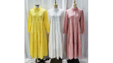 Wholesale High Quality Dubai Solid Color Modest Abaya Muslim Women Dress Long Sleeve Jazz Crepe Casual Abaya1