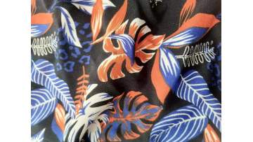 Woven viscose rayon marocain crepe printed 