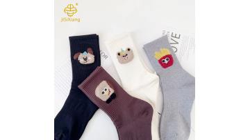 Korean version cartoon teddy bear ins college style tube socks