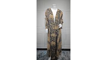 Marble Print Two-Piece Open Abaya Set
