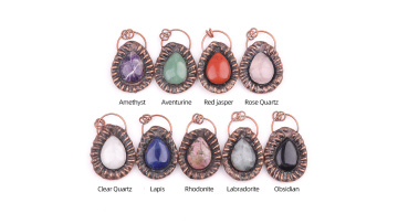 SP1913C Teardrop Copper Stone Pendant