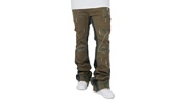 Wholesale Street Wear Wide Leg Stacked Distressed Denim Joggers Jeans for Men1