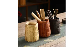 Bamboo Woven Decorative Flower Pot Cover Flower Basket1