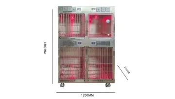 Stainless Steel Veterinary ICU Cage with Oxygen Tank for Pets1