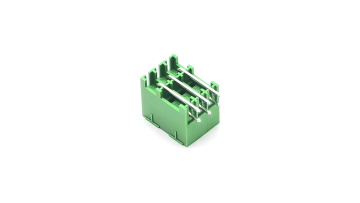 3.5mm Pitch Pluggable Terminal Blocks PA66 Material Male Bent Pin Green 2*3P