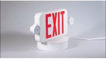 Emergency Exit Sign Supplier Since1967-NEW Slim UL Listed LED Combo EMERGENCY EXIT SIGN W/Twin Heads JLECE2RW1
