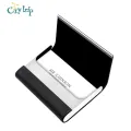 Luxury PU Leather Business Card Holder with Magnetic Buckle Slim Pocket Name Card Holder Stainless Steel Credit Card ID Case