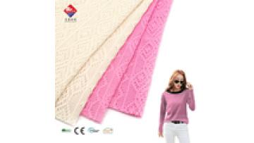 Manufacturer Wholesale 100%polyester Knitted Eyelet Jacquard Fabric for Women Fashion Garment1