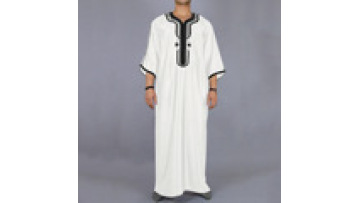 Muslim Men's Robe Arab Middle Eastern Men's White Thobe Turkey Pakistan Dubai Men's Shirt for Daily Wear1