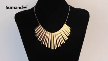 Luxury 2 tone plated multi stick mix chunky statement custom necklace1