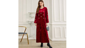 Nida Dress Women Dubai Abaya Velvet Long Skirt Rhinestone Velvet Dress India Abaya Muslim Jalabiya for Women1