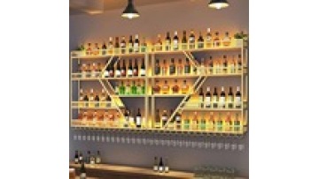 iron work Custom Living Room European Style Cabinet Wall Mounted  bar supermarket Storage Display wine rack1
