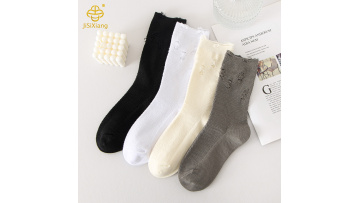 Korean version solid color perforated tube socks pile socks