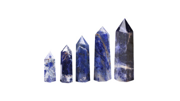 Sodalite  Single Pointed Hexagonal Prism Beads Ornament-23SP1492