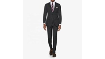 High-End Custom Made Men's 2-Piece Suit Super 120's 100% Wool Grey Fabric Single Breasted Zipper Fly Plus Size Latest Design1