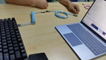 Amazon Accessories Nylon Braid Curly gx16 aviator usb c coiled cable mechanical keyboard1