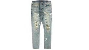 High Quality Light Blue Stacked Baggy Jeans Men Slim Fit Skinny Denim Jeans Men's Biker High Street Jeans1