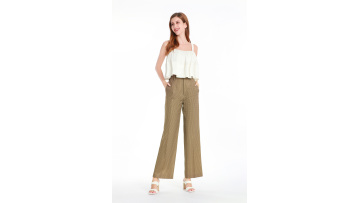 Ladies Printed Straight-leg Trousers