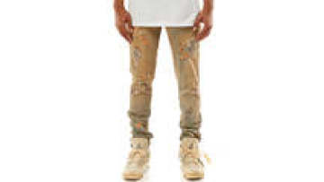 New Fashion Stacked Flare Jeans Pants Men Custom Designer Hip Hop Tear Vintage Wash Mens Jeans1