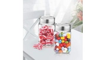 Luxury 100ml 200ml 300ml 600ml Square Empty Glass Candy Container For Supermarket With Metal Lids1