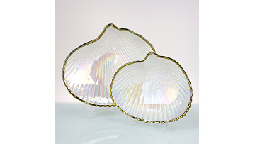 Iridescent Shell Glass Plate