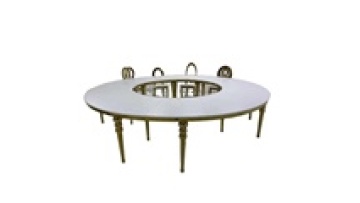 Wholesale Customized Wedding Round Banquet Table Stainless Steel Temper Glass Tables Chairs1