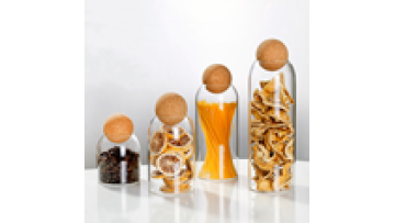 Glass Storage Jar Round Ball Cork High Borosilicate Storage Jar & Coffee Bean Set- 500/800/1000ml/1500ml1