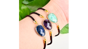 Wholesale Fashion Crystal Jewelry Adjustable Length Charm Crystal Oval Bracelet  for Decoration1