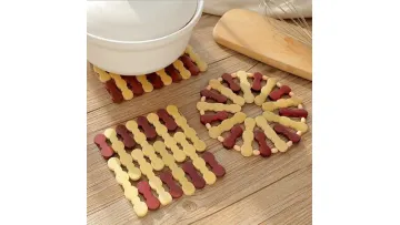 Customized Bamboo and Wood Tea Cup Mat/Small Tea Cup Holder/Cross Shaped Tea Cup Holder/Bamboo Cup Mat/Environmentally Friendly Bamboo Cup Mat1