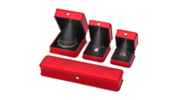 Wholesale luxury jewelry packaging box with light red storage box pendant necklace bracelet ring earrings led jewelry box1