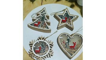 Led Wooden  Battery Snow Heart Star Tree Christmas Deer Decoration Holiday Party Room Night Light1