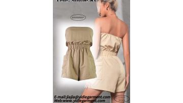 Women Strapless Sexy Tube Jumpsuit