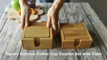 Wholesale Custom High Quality Christmas Weddings Gift Square Tea Cup Marble Coasters with Bamboo Stand1
