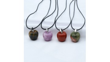 SN1370 Gemstone Apple Pendant Necklace