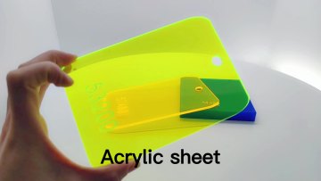 Fluorescent red yellow and green cut to size pmma plastic plexiglass acrylic sheet1