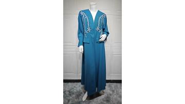 Elegant Floral Embroidered Open Kimono Abaya