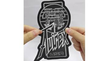 Large-sized fine embroidered patch