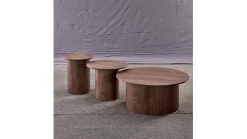 Modern Round MDF Coffee Table with Geometric Base | DIY Home Makeover Ideas