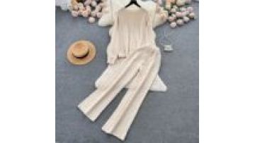 Autumn & Winter Girls' Clothing Sets Breathable Sweater with Solid Pattern Korean Casual Style Boutique Wholesale1