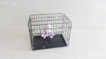 Double-Door Metal Foldable Large Heavy Duty Pet Dog Crate Dog Cage1