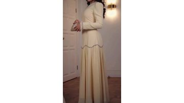 Elegant Crystal Trim Long Sleeve Dress (1)