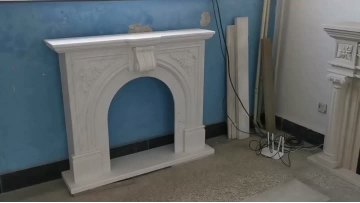 black marble fireplace