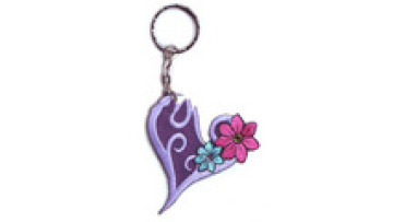 Beautiful Embroidery Key Chains Heart Shape Embroidery Fabric Keychain for Bag Decoration1
