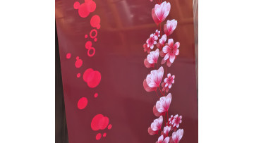 Red Flower PET PVC Film Metal for Fridge Panels