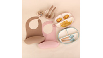 Wholesale Bpa Free Baby Feeder Cup Eco Kids Spoon Silicon Dishes Feeding Set Baby Divider Suction Bowl Silicone Plate1