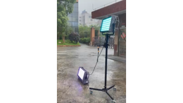 outdoor video panel in the rain