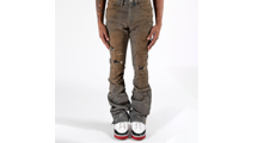 Clothing Denim Customized Spray The Dirty Damaged Skinny Jeans Knee Hole Ripped Jeans For Men1