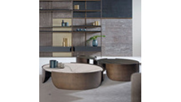Fashion design luxury furniture metal gold grey round center table living room sofa table coffee table set1